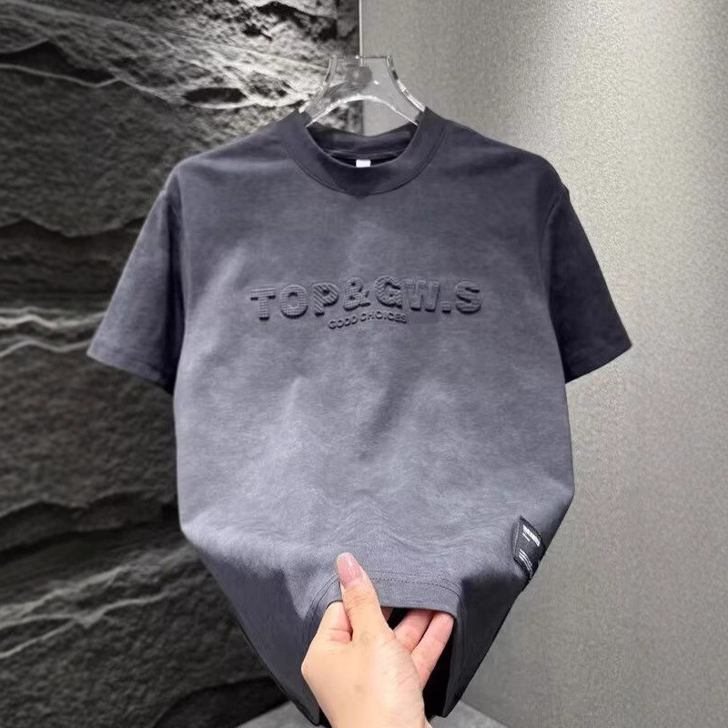 Summer New Short-Sleeved T-shirt Men's Thin American Half Sleeve Fashion Brand Tie-Dyed Distressed L