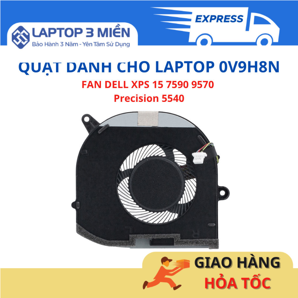 FAN Quạt tản nhiệt laptop DELL XPS 15 7590 9570  Precision 5540 0V9H8N V9H8N ZIN - LIKENEW