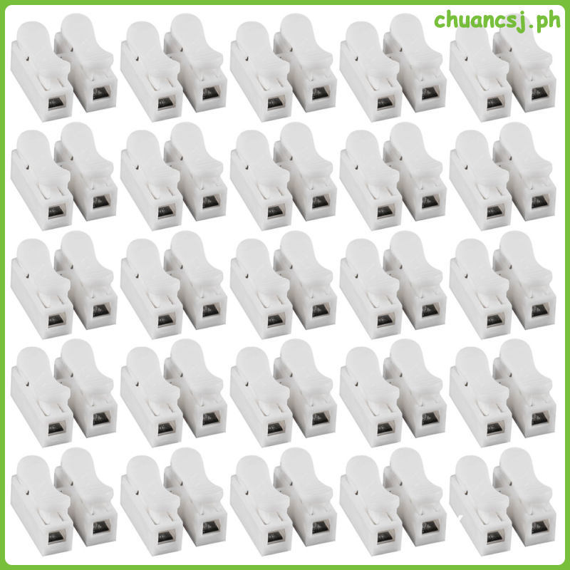 25 Đầu nối dây thép Nylon66 màu trắng cho đèn cố định Lò xo nhanh Khối đầu cuối chuancsj