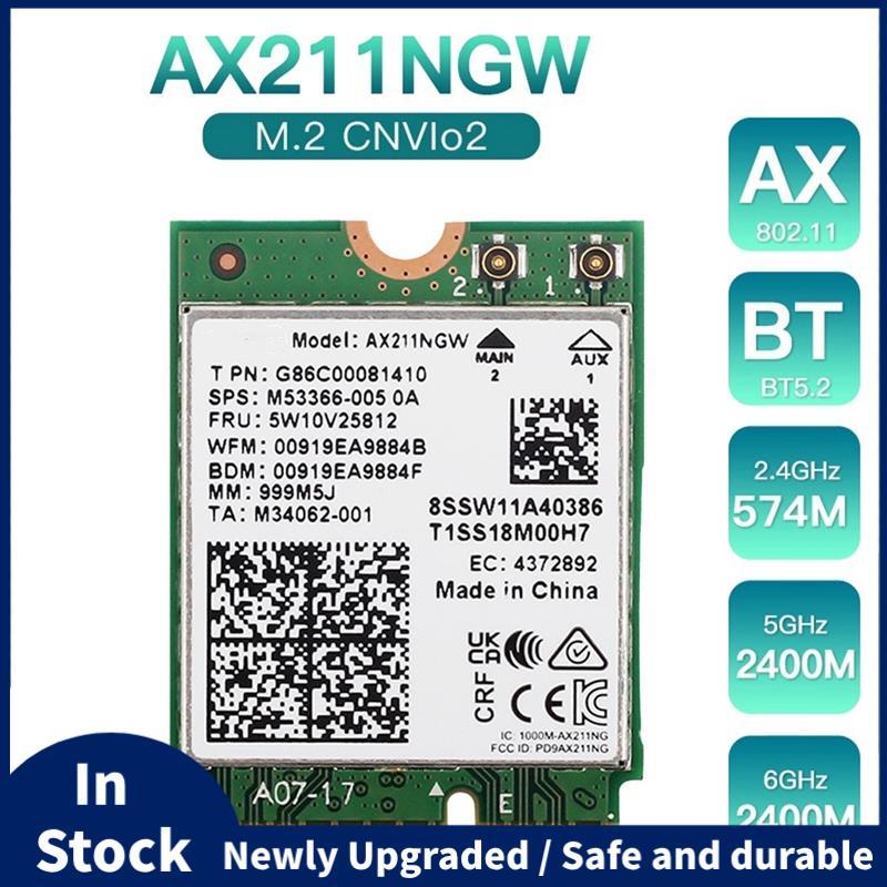 AX211NGW WiFi 6E M.2 Key E CNVio2 Băng tần kép 2.4Ghz / 5Ghz Thẻ mạng không dây Phụ tùng thay thế Bộ