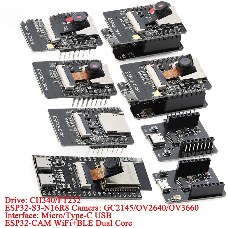 ESP32-CAM-MB ESP32 Nối tiếp sang WiFi BLE Type-C MICRO Mô-đun máy ảnh Bảng phát triển CH340 FT232 GC