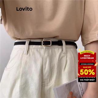 Lovito Thắt lưng thông thường bằng kim loại trơn Retro Thắt lưng đa năng thanh lịch dành cho nữ LFA12395