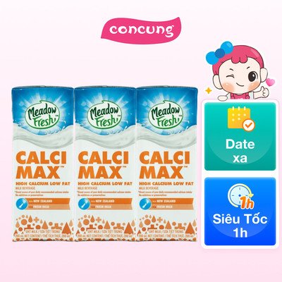 Sữa tươi tiệt trùng Giàu Canxi Ít béo nhãn hiệu Meadow Fresh 200ML (Lốc 3 hộp)