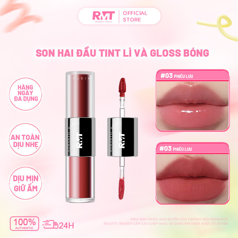Romantic Beauty Son Kem Lì Mist Party 2 Đầu Màu Nude Matte Không Trôi Không Dính Ly