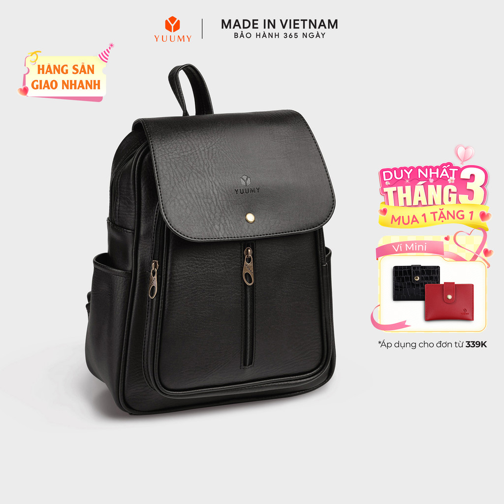 Balo Yuumy (Thời trang nữ basic đựng vừa A4 - Balo da YBA5)