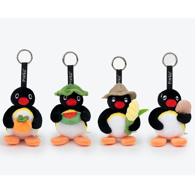 Pingu Chim Cánh Cụt Thời Gian Lưu Thông Series Sang Trọng Mặt Dây Chuyền Nhỏ Dưa Hấu Mùa Hè Quạt Pho