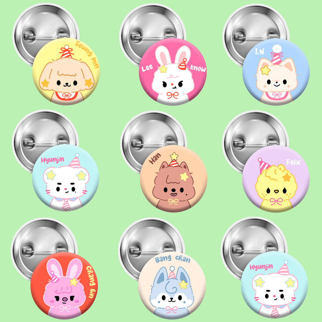 Nhẹ Nhàng Ẩn Năm Tự Chế STRAY KIDS Hoạt Hình SKZOO Hàng Hóa Huy Hiệu Trâm Cài Taniko JINIRET BbokAri