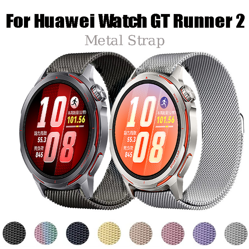 Dây đeo đồng hồ từ tính bằng kim loại cho Huawei Watch GT Runner 2 Thay thế thoáng khí cho đồng hồ H