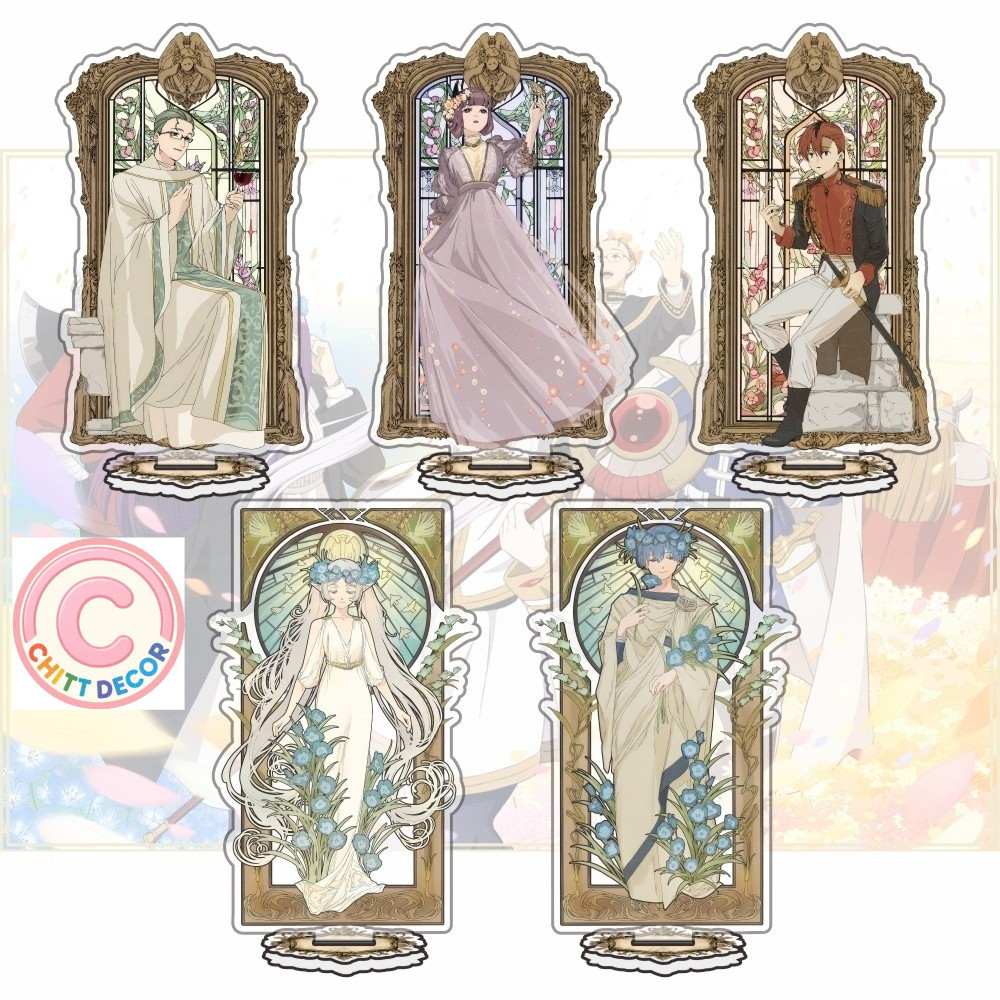 Anime Frieren At The Funeral Acrylic Keychains  Stamd Cartoon Figure Fern Stark Himmel Pendant Fans 