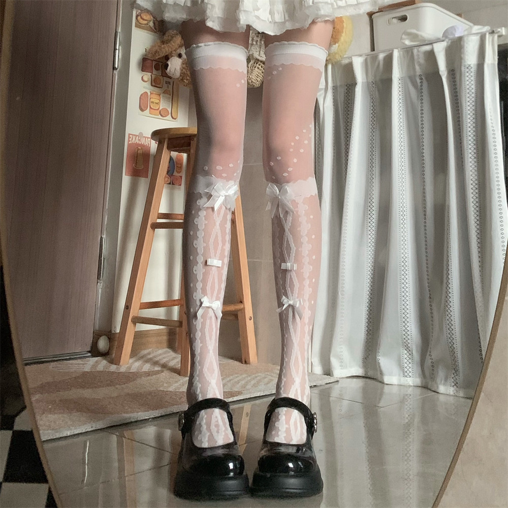 AY Tofilms lolita Sweet Bow In Cross Ren JK Over-the-Knee Tất lolita Vớ