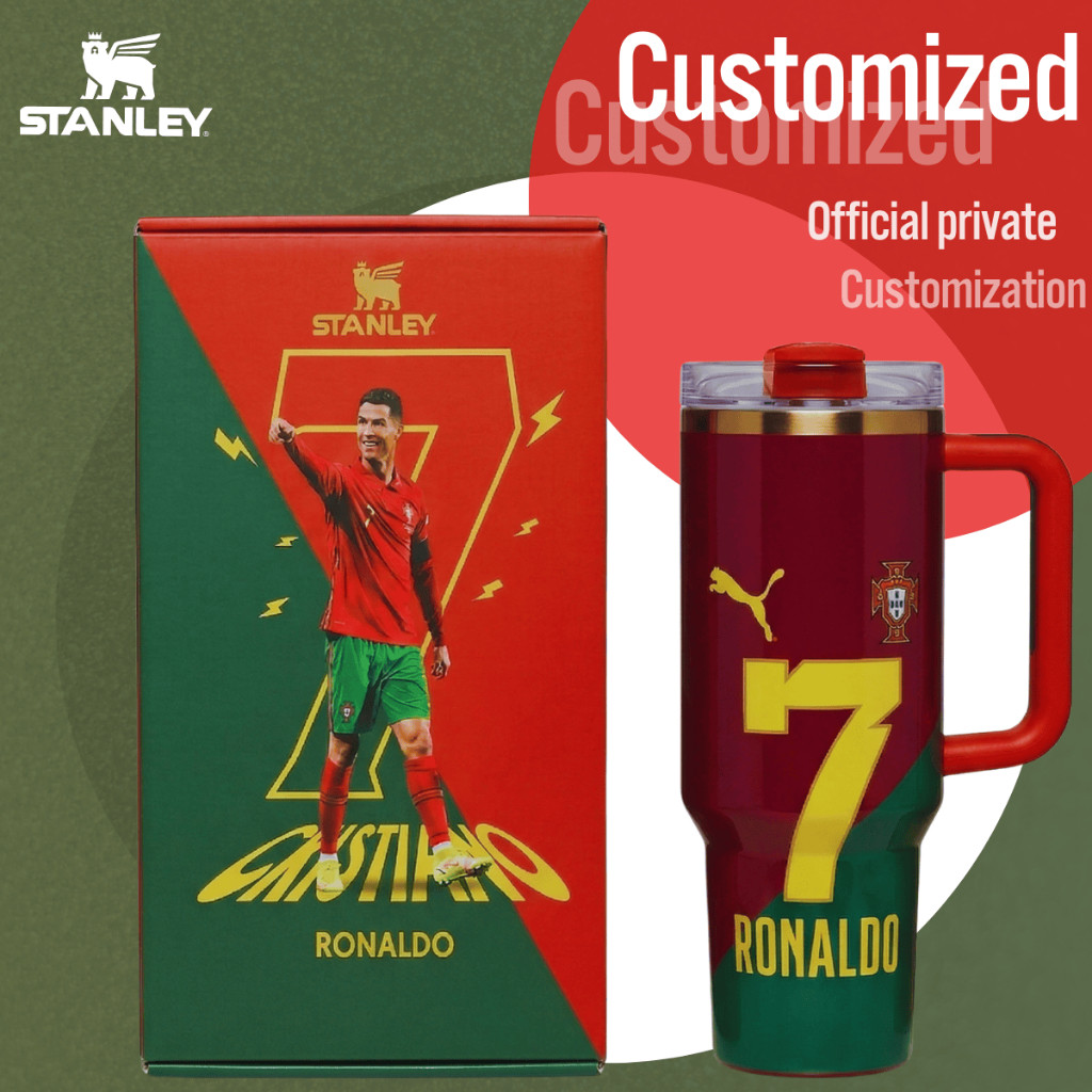 [Dòng Custom Chính Hãng] Stanley x Ronaldo CR7 Portugal Liên Mô,40oz Thép Không Gỉ,Có Quai Tay,Giữ N