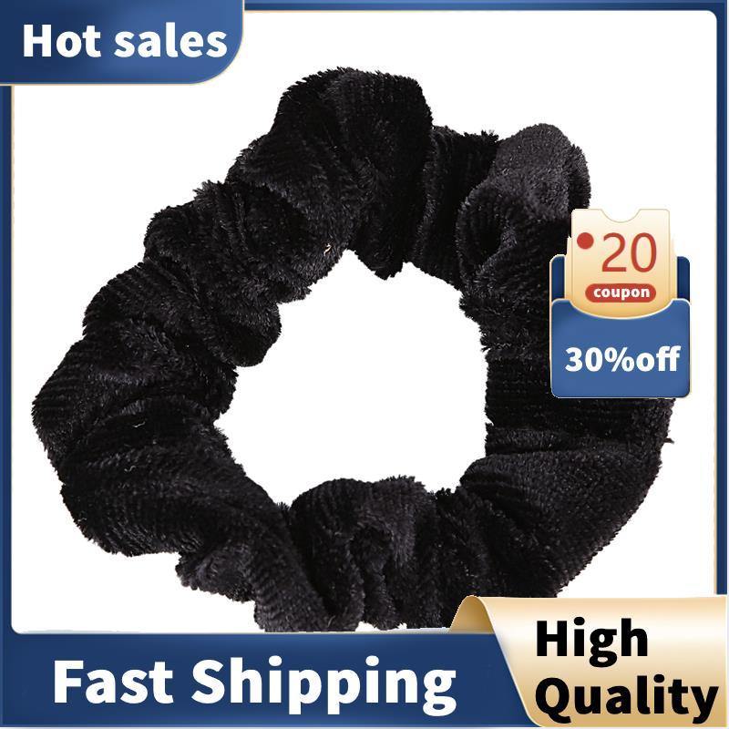 10 Gói Màu Đen Nhung Scrunchie Tóc Co Giãn Tóc Bobbles Tóc