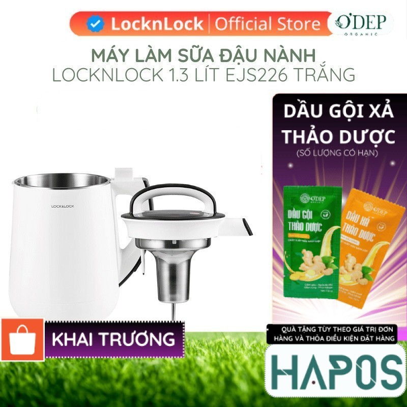 Máy làm sữa đậu nành LocknLock Chính hãng 1.3L, công nghệ gia nhiệt, chống tràn tốt, dễ sử dụng EJS2