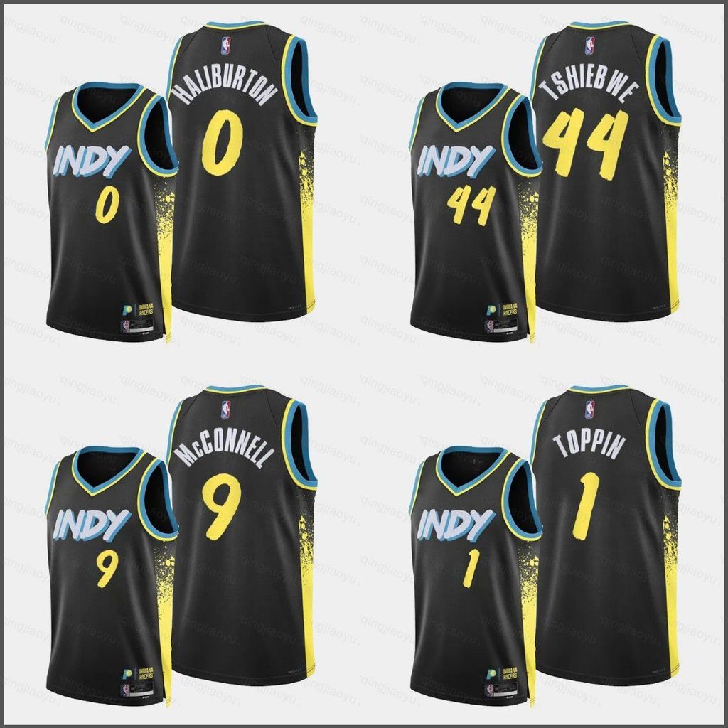 HQ2 2024 NBA Indiana Pacers Jersey McConnell Tshiebwe Haliburton Toppin Bóng Rổ Thể Thao Áo Unisex C