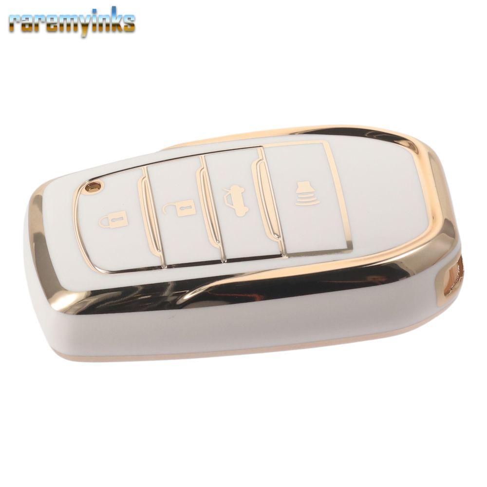 RAREM Key Fob Cover cho Toyota, Gold Edge TPU Full Cover Key Fob, Phụ kiện ô tô Vỏ bảo vệ chìa khóa 