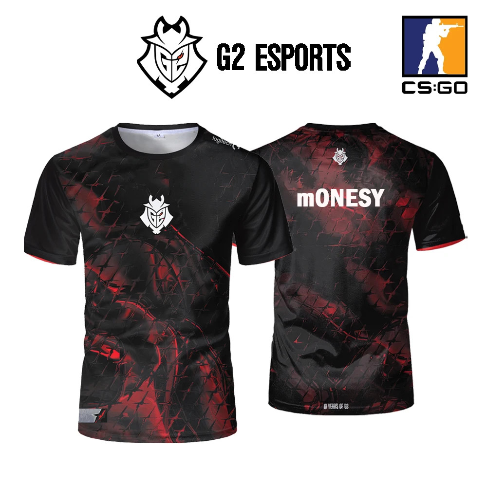 CS2 Esports Team G2 Đồng Phục Mới Jersey CS GO Game Huấn Luyện Phù Hợp Với Áo Nam Nữ Cổ Tròn Tay Ngắ