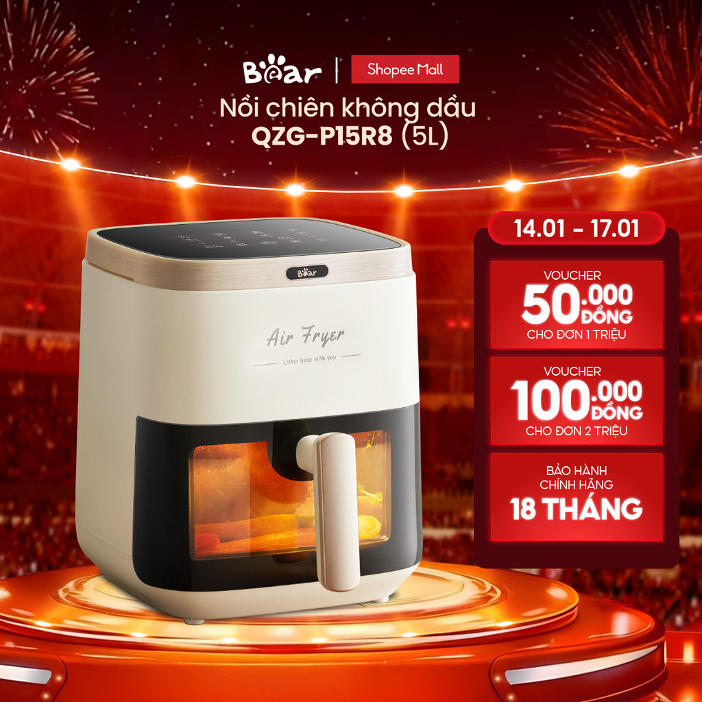 Nồi Chiên Không Dầu 5L QZG-P15R8 - Hàng Chính Hãng