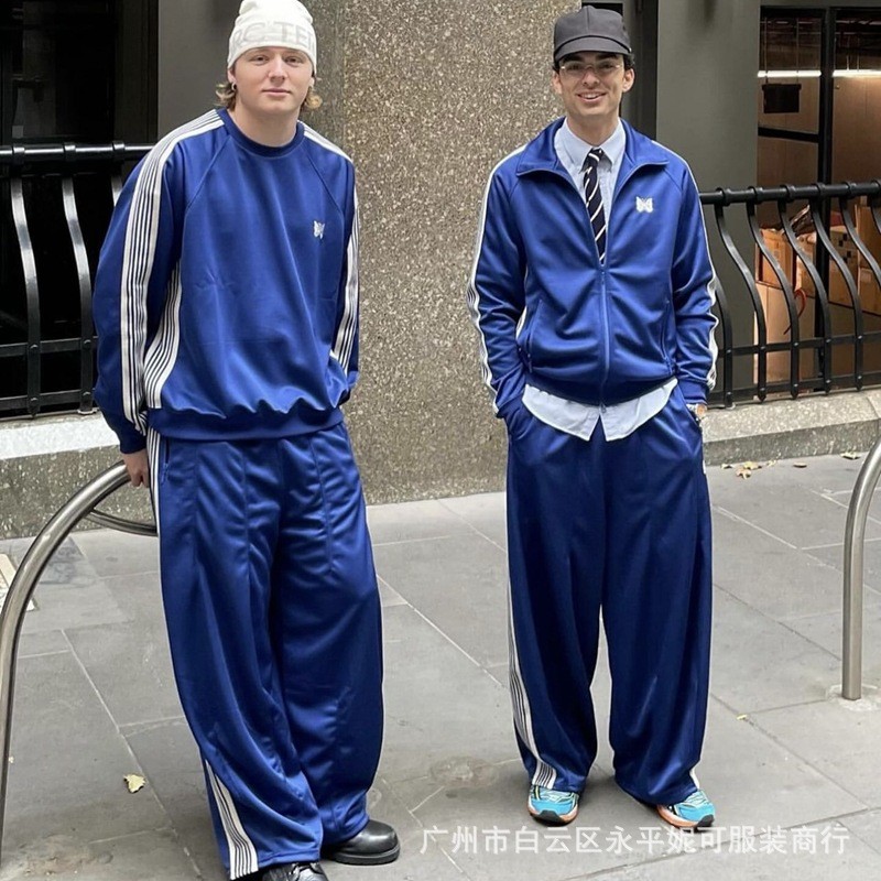 HLRL NEEDLES Track SportsSuit Butterfly Zipper Jacket Striped Webbing Pants Sports Suit