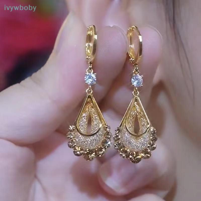 [IVY] Giọt nước pha lê sang trọng, bông tai đẹp cho tiệc cưới