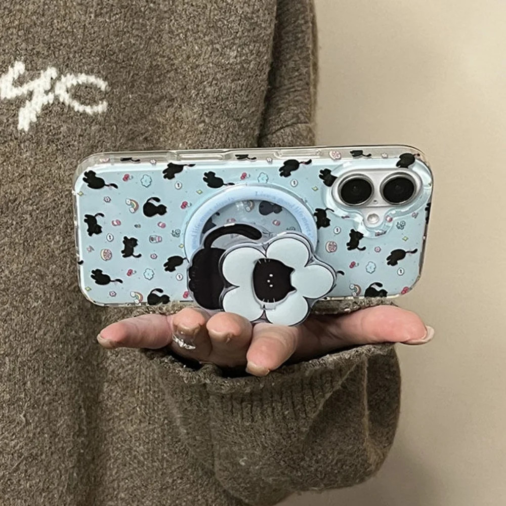 Giá đỡ điện thoại từ tính hình mèo đen - Griptok cho iPhone Pad Magsafe