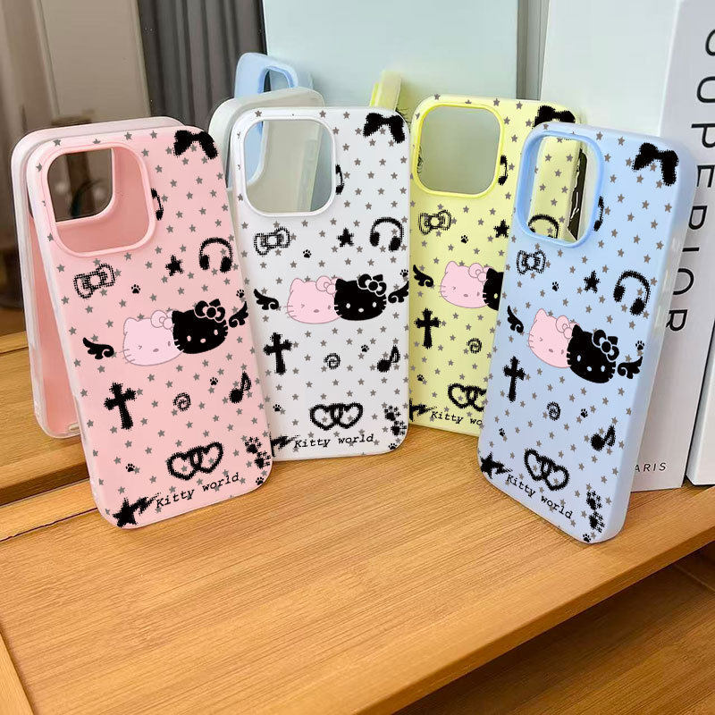Ốp lưng Iphone Ốp lưng thạch Kitty cánh đen cho iPhone 16  15 11 12 13 14 pro max plus iPhone 7 xr x