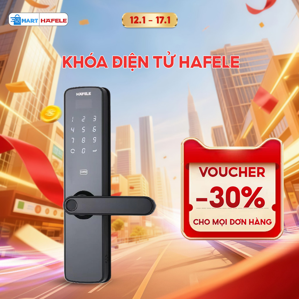 Khóa điện tử Hafele DL7100 - M91205498 màu đen có hỗ trợ phí lắp đặt [HAFELE-THANH LÝ]