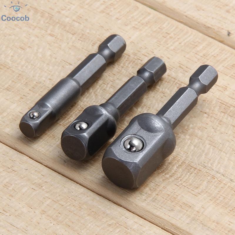 Bộ chuyển đổi ổ cắm mũi khoan 3 chiếc Hex Shank 14 inch 38 inch 12 inch Dụng cụ điều khiển