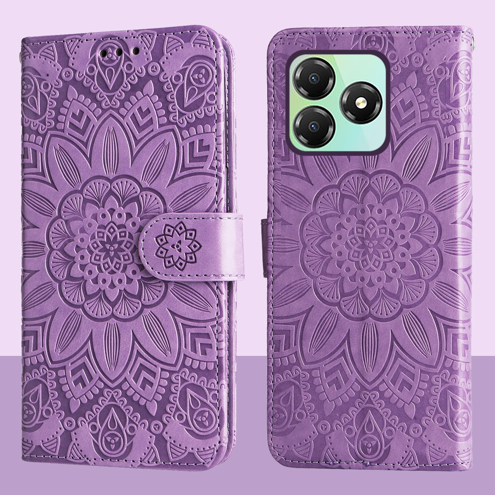 Ví Da Từ Tính Lật Dành Cho ZTE Blade A36 4G Dập Nổi Hoa Hướng Dương Nubia A36 4G Vỏ Điện Thoại