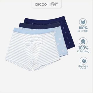 Set 3 Quần Lót Đùi bé trai Aircool vải cotton thể thao cao cấp mềm mát thoáng co dãn 4 chiều-QLBT07