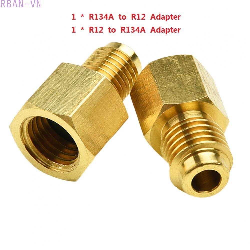 2PCS R12 To R134a R134a To R12 Brass Adapters Set For Car Air Conditioner