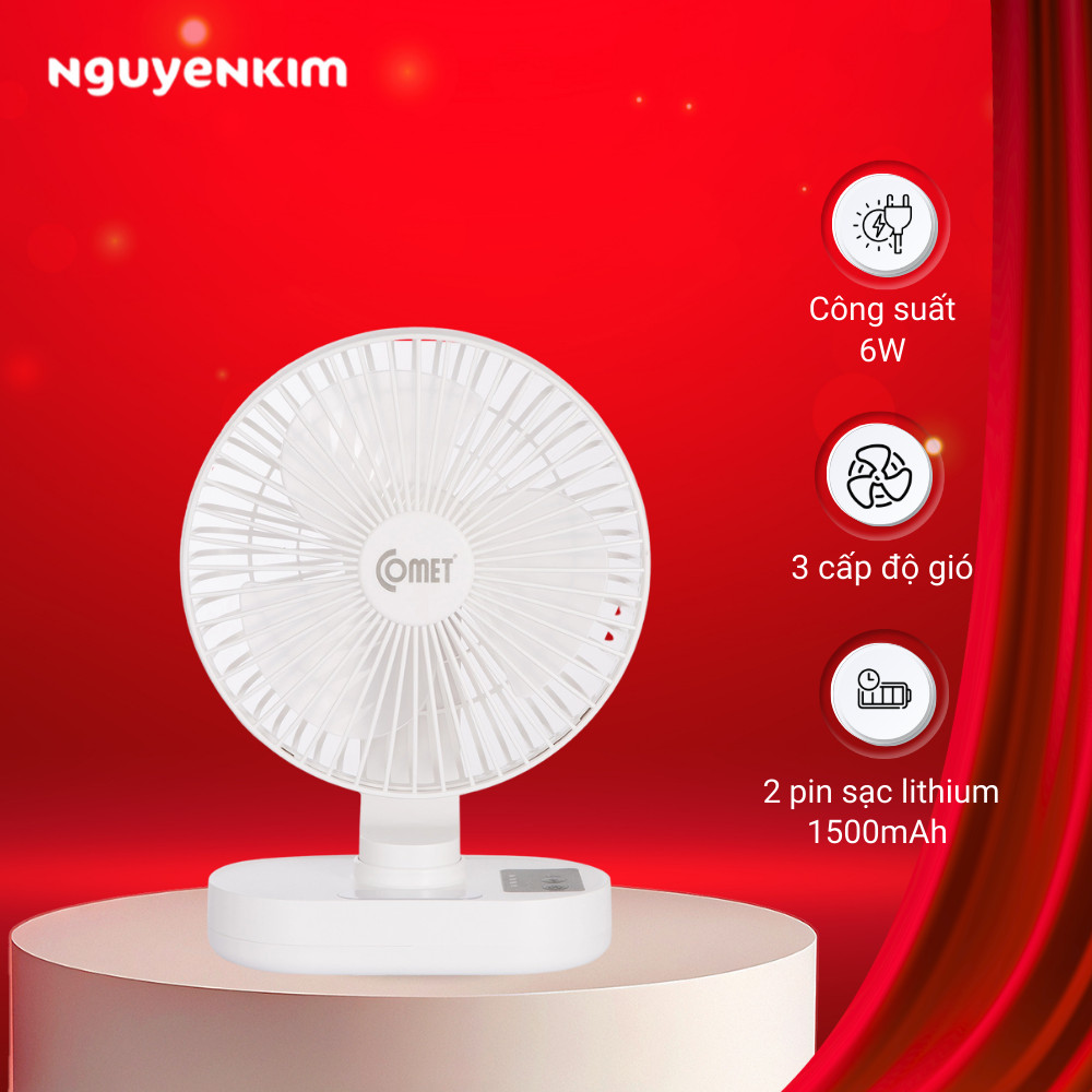 Quạt sạc 6W Comet CRF1406