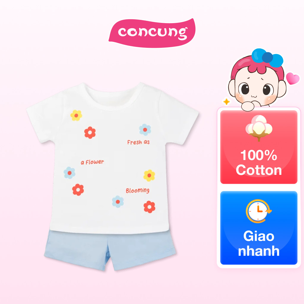 Bộ bé gái ngắn Animo Easy TX0925058 (3Y,Trắng-dương,TT07)