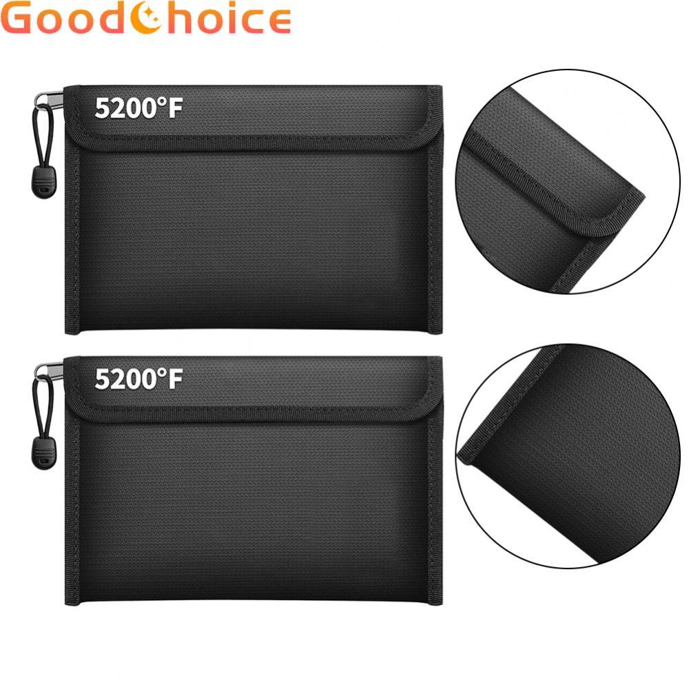 【Good】2 Pack Fire Resistant For Cash Bag with 5200F Heat Protection for Emergency Kits