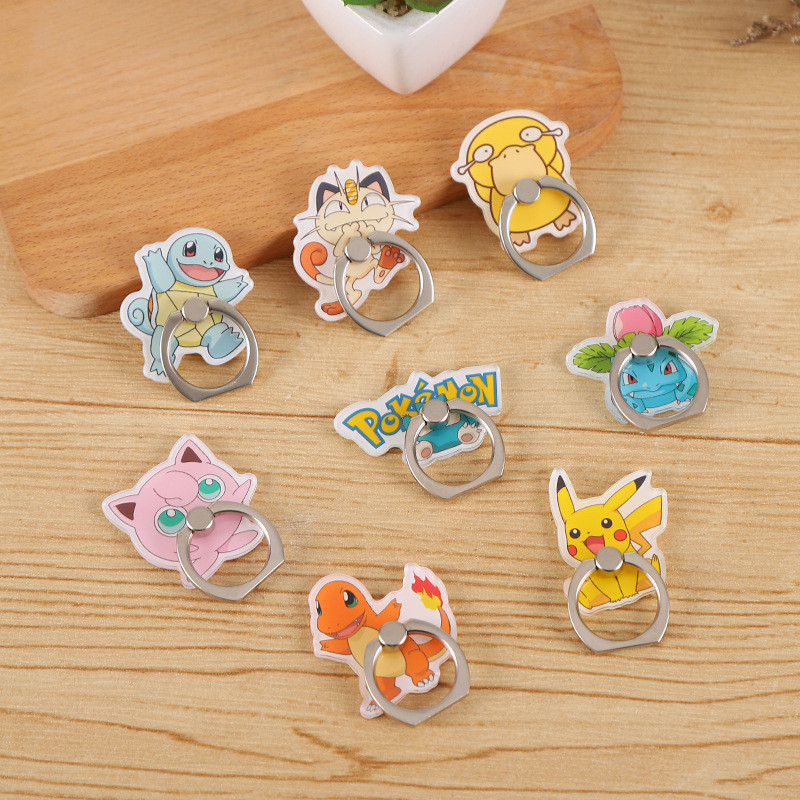 Potdemiel Pokémon Finger Ring Phone Stand for iPhone Samsung Xiaomi Huawei Universal Acrylic Smartph