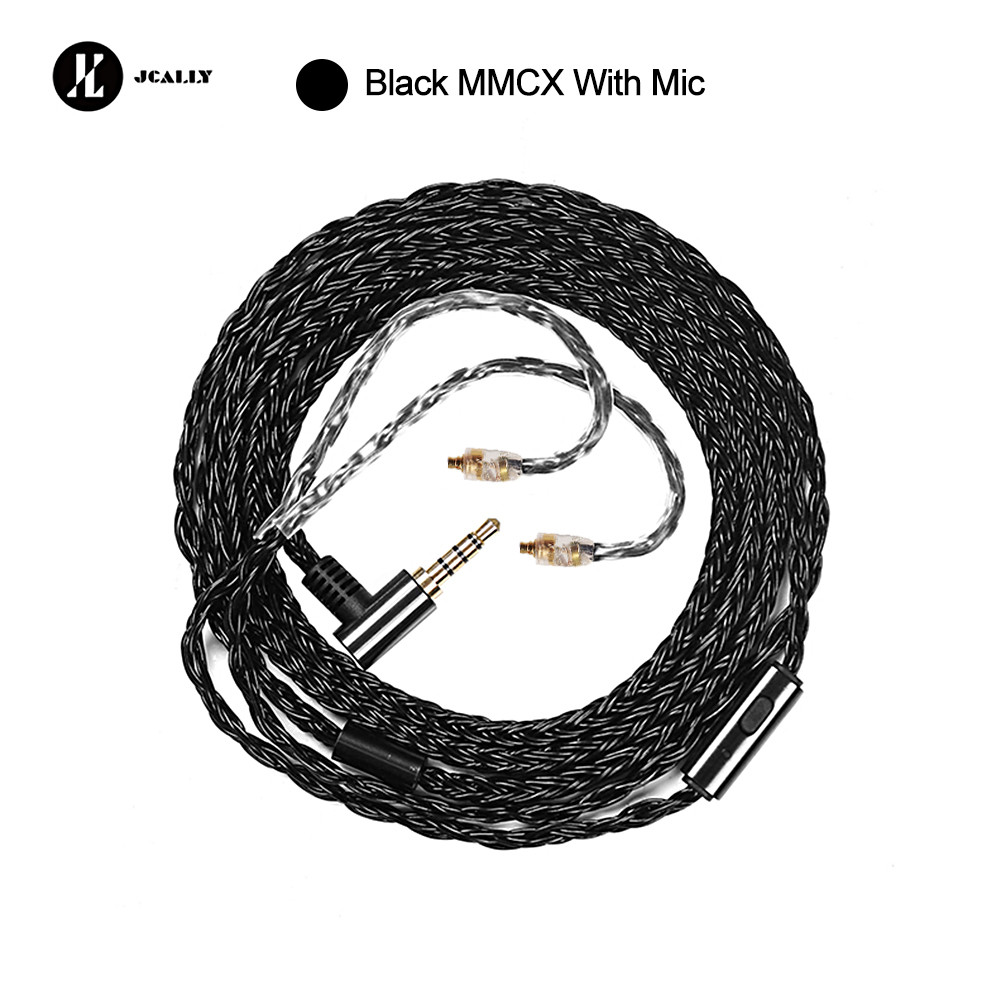 JCALLY JC16S Đen HiFi Tai Nghe Cáp Nâng Cấp 16 Core 5N OFC Cáp Tai Nghe Audiophile Dây Thay Thế 0,78
