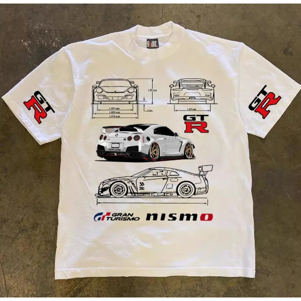 Áo thun thể thao phong cách đua xe JDM cho các dòng GTR, R32-R35, thoáng khí