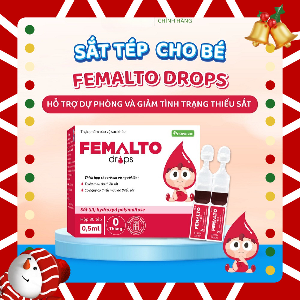 Sắt Drops Family Femalto dạng ống uống BFS 30 ống  - Giải pháp bổ sung sắt an toàn, tiện lợi cho bé