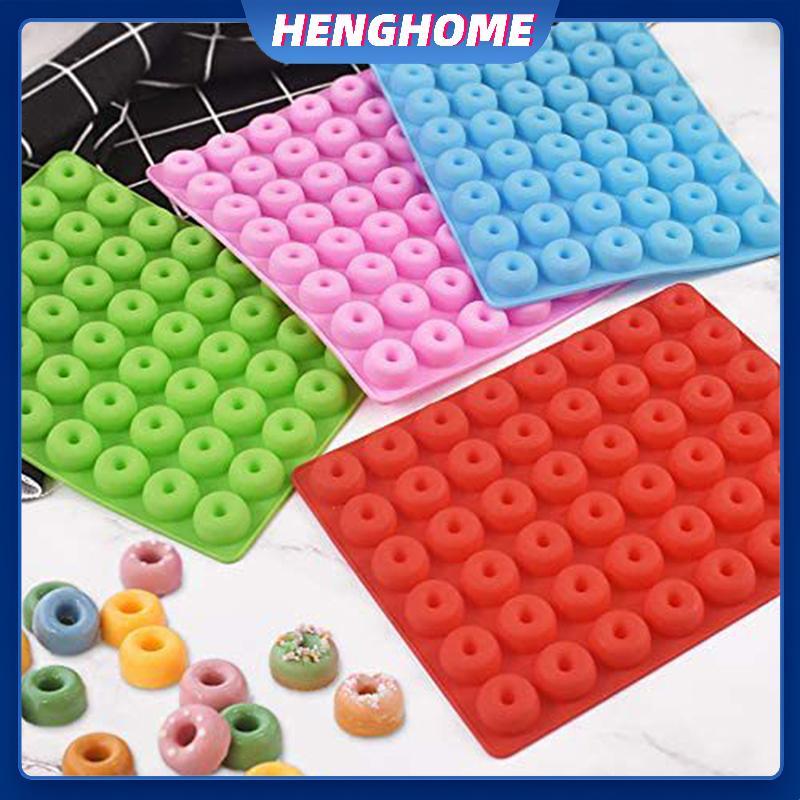 HENGHOME Mini Donut Chảo Khuôn 48 Lỗ Bánh Mini Silicone Bánh Donuts Khuôn Muffin Cho Khay Nướng Khuô