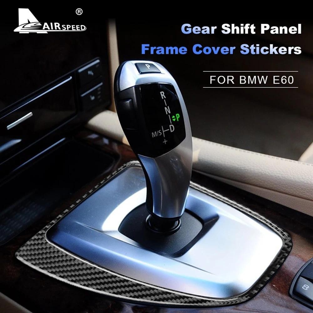 AIRSPEED Sợi Carbon Cho Xe BMW E60 520i 525i 525d 530i Phụ Kiện Nội Thất Viền Xe Bánh Răng Dịch Chuy