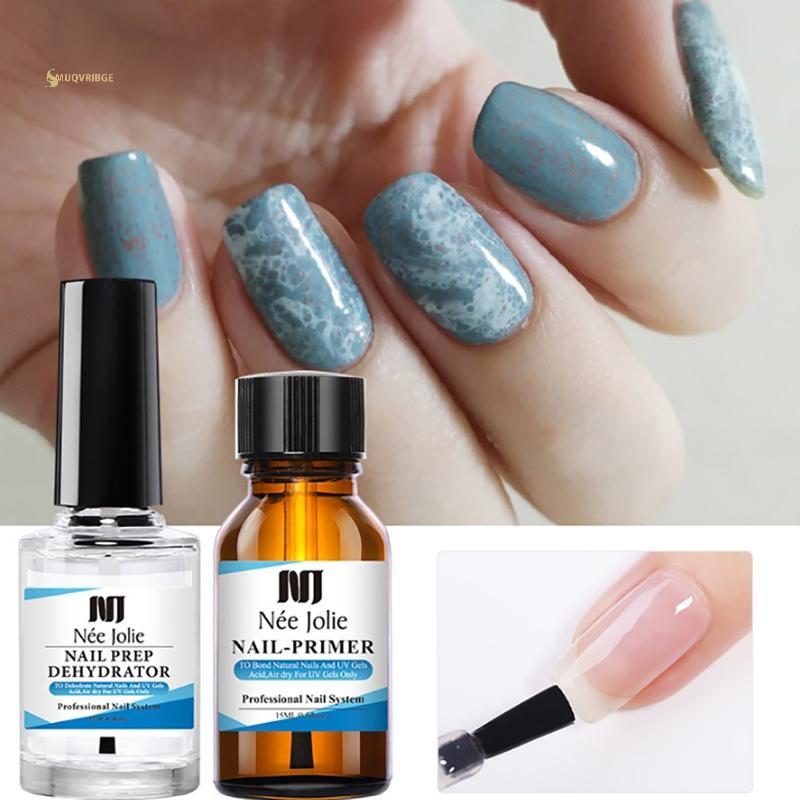 MUQV 15ml Nail Primer Nail Prep Dehydrate Base Top Coat Gel Sơn móng tay Không cần đèn LED UV Nail A