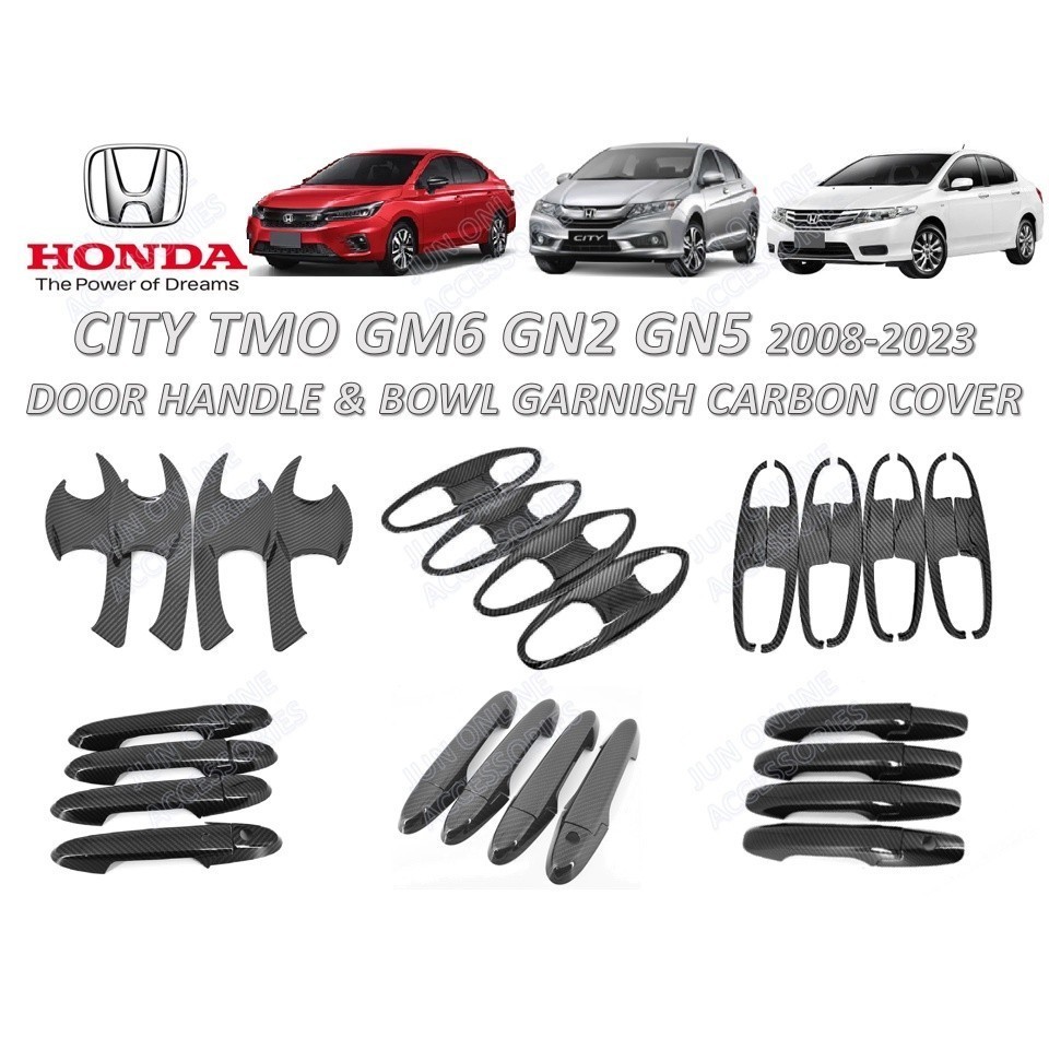 Honda City 2008-2021 TMO GM6 GN2 Chrome Carbon Tay Nắm Cửa Bát Cửa Coverdecorate