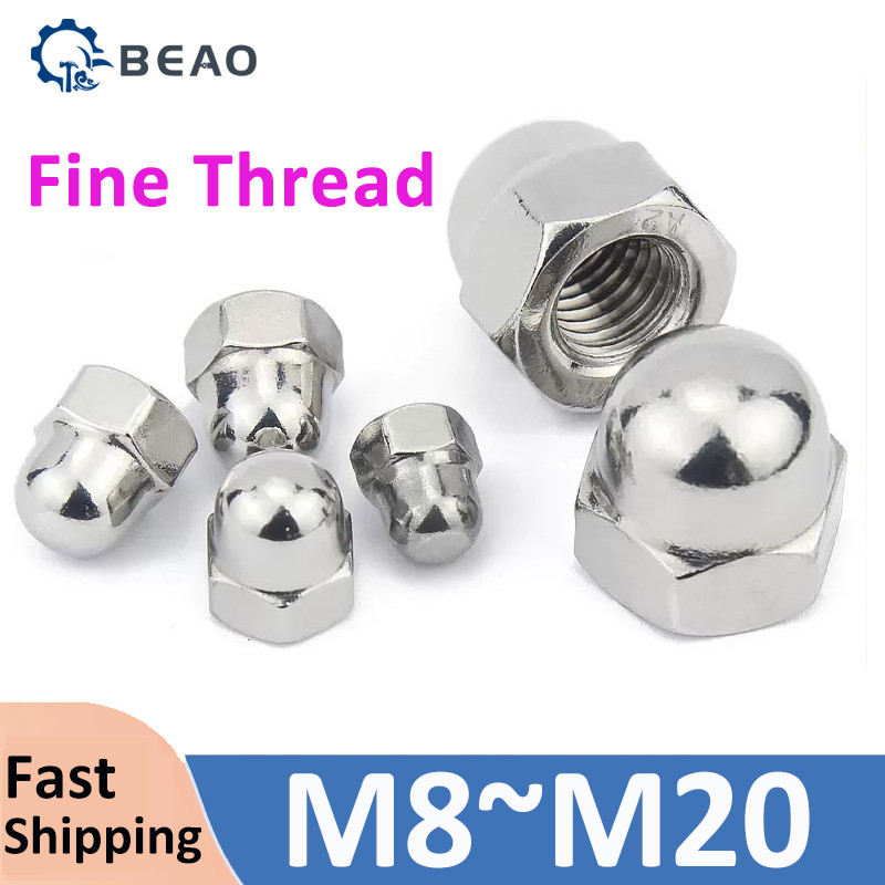 Fine Thread Acorn Nuts M8 M10 M12 M14 M16 M20 304 Thép không gỉ Mũ trang trí Hạt mù Mũ có Hex Dome A