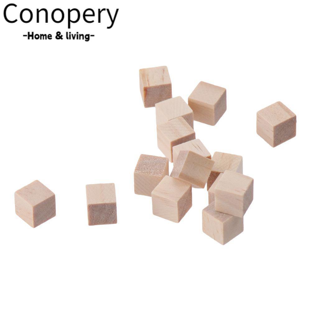CONOPERY 300 Khối Gỗ Trống Tự Nhiên, Khối Gỗ Màu Gỗ 1cm, Chất Liệu Gỗ Thông Vuông Khối Thủ Công Bằng