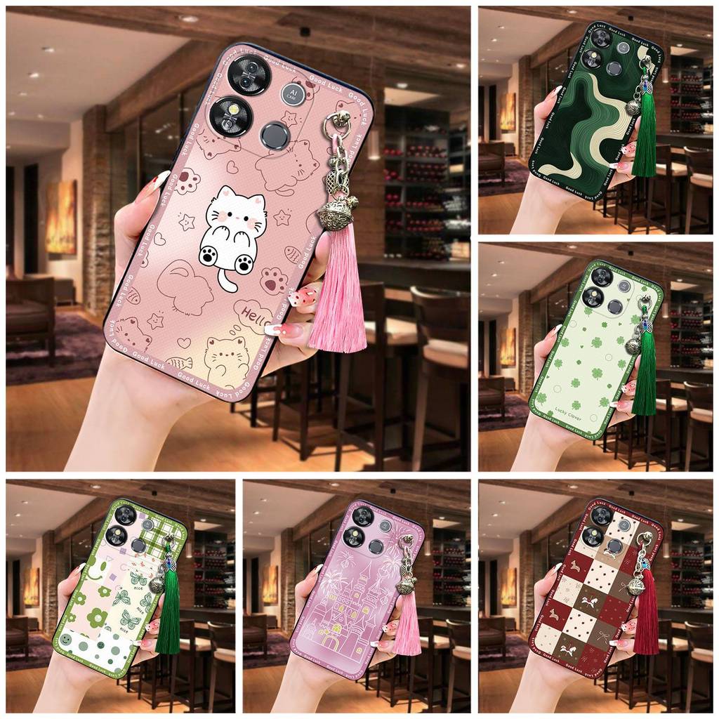 Ốp Điện Thoại Tua Rua Chuông Cho Oukitel C57 Pro / C57S Bọc Toàn Bộ TPU Dễ Thương Chống Bụi Silicon 