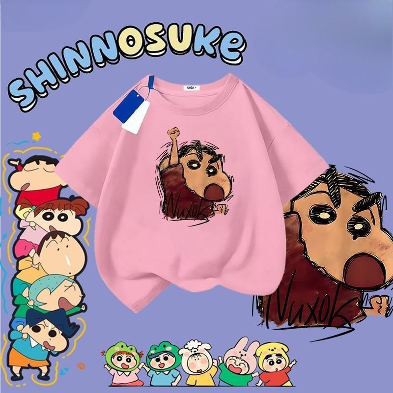 90-150 size, 8-12 years, Shin-chan shirt, cartoon, absorb