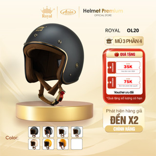 [ĐỘC QUYỀN] Mũ Bảo Hiểm 3/4 Royal OL20 Không Kính Độc Quyền Chính Hãng Cho Nam Nữ Bán Chạy, An Toàn