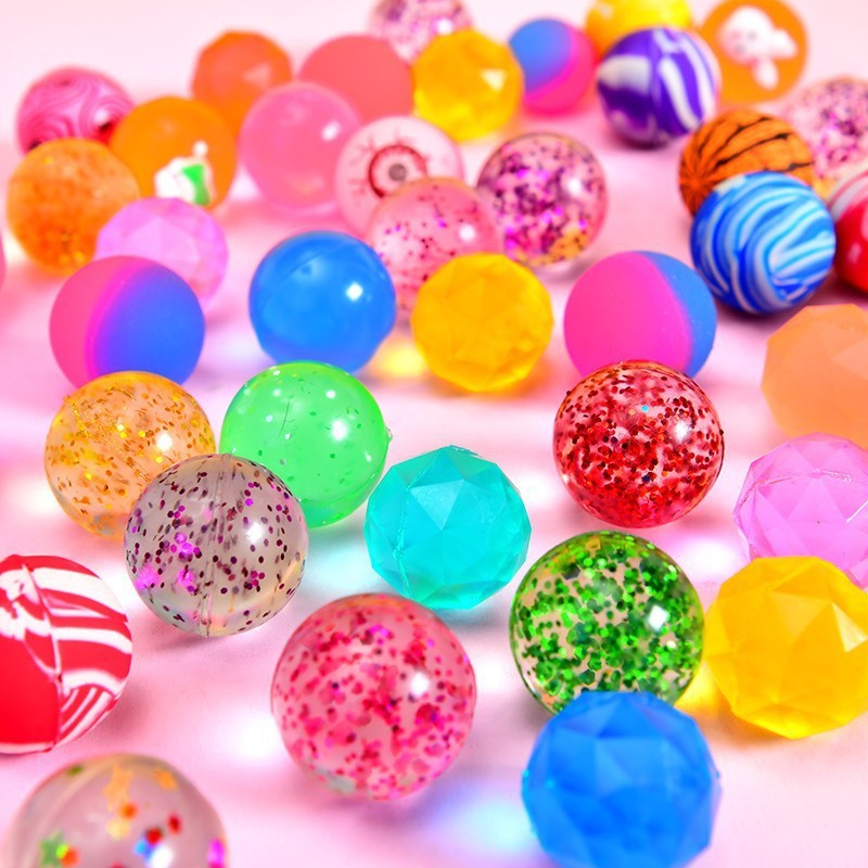 [Sẵn sàng] Bóng nảy 32mm Bóng cao su rắn hỗn hợp One Yuan Máy đồ chơi viên nang bán hàng tự động Bón