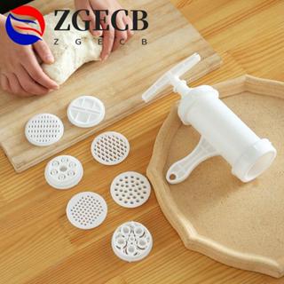 Máy ép mì ZGECB, Máy làm mì ống bằng tay màu trắng, Hộ gia đình với 7 khuôn in khác nhau Máy làm mì nhựa Nhà bếp Newbie