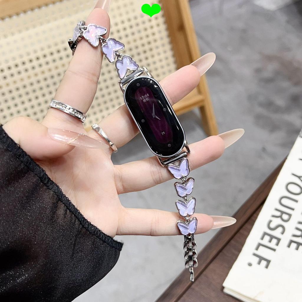 Dây đeo đồng hồ Vòng tay Xiaomi 10 Dây đeo 9pro Dây chuyền Bướm Kim loại 9NFC Universal Fit4 Vòng đe