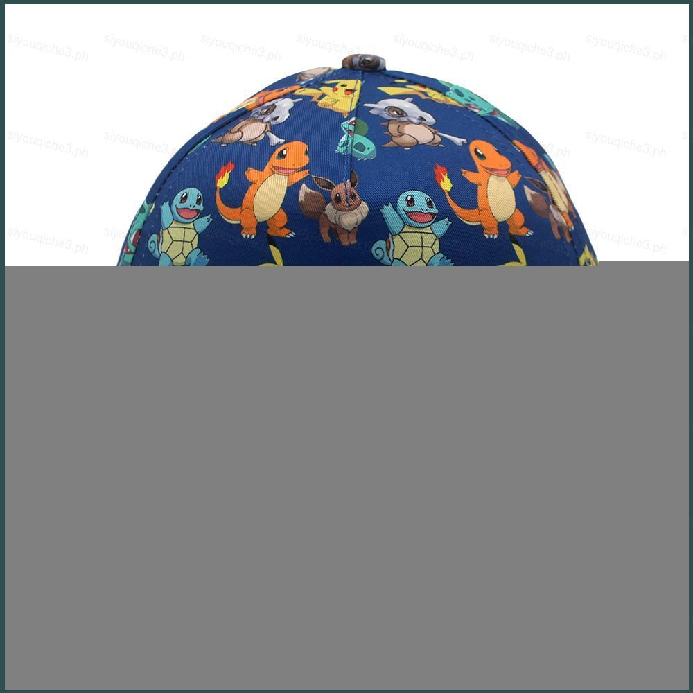 SQ Hoạt Hình Dễ Thương Pokemon Pikachu In Vành Phẳng Hip Hop Mũ Charmander Bulbasaur Mũ Bóng Chày